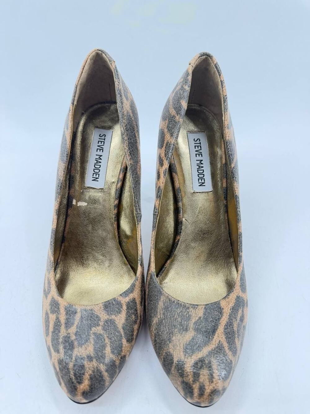 Steve Madden Smartyy Leopard Print Leather Pumps Women’s 8.5 Stiletto Heels